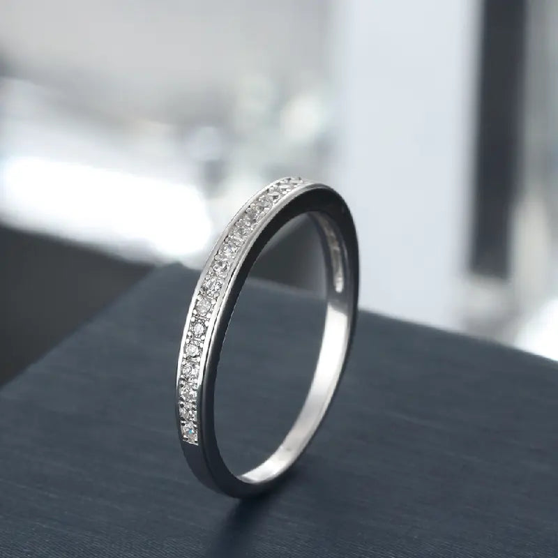 White Stones Half Eternity Ring