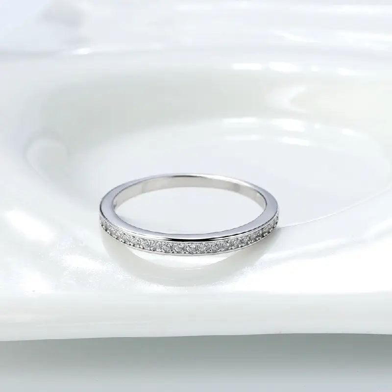 White Stones Half Eternity Ring