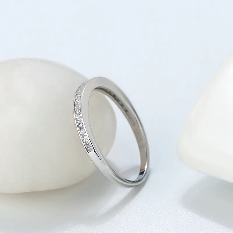 White Stones Half Eternity Ring