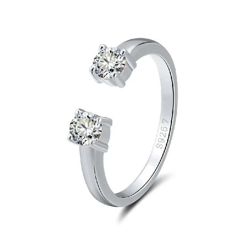 Double Diamond Stone Ring