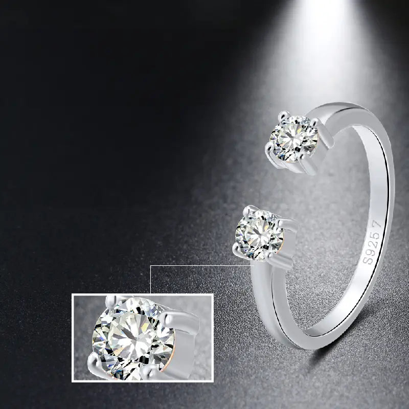 Double Diamond Stone Ring