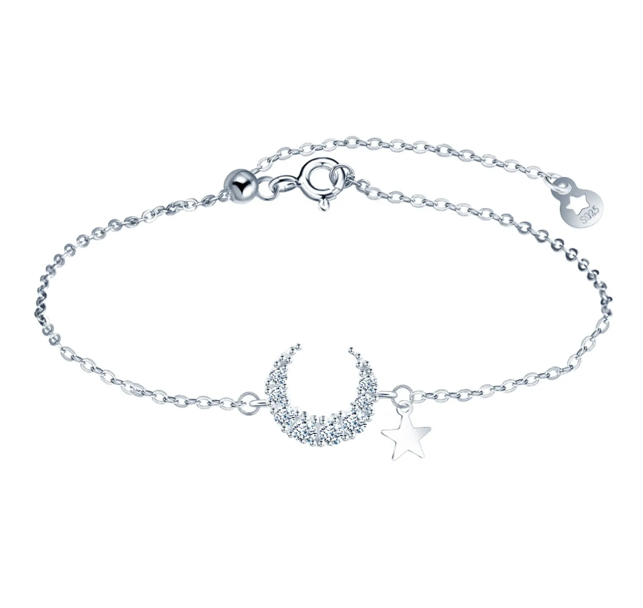 Crescent Moon Star Bracelet